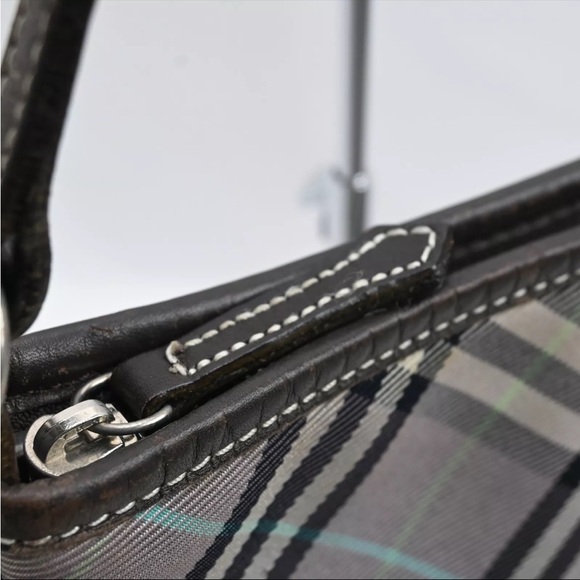 BURBERRY BLUE LABEL Check Pattern Shoulder Bag Nylon Leather Black - EUC - Picture 12 of 16